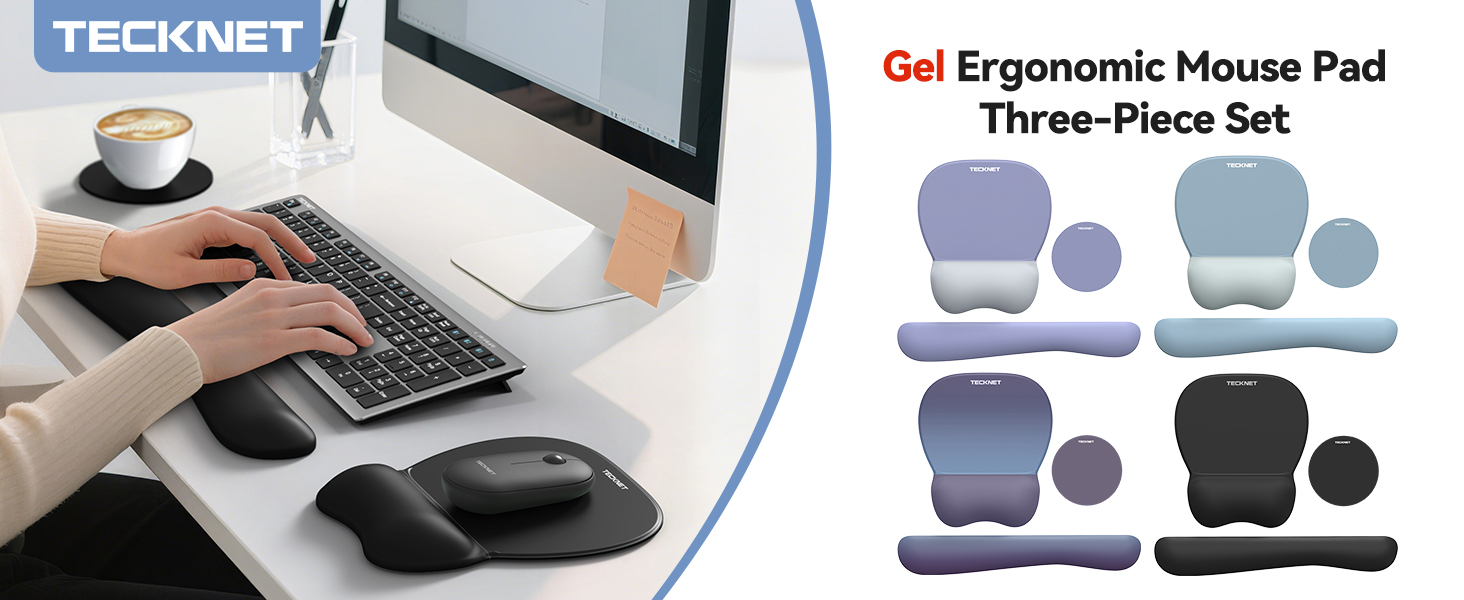 Gel Wrist Rest Support for Mouse Pad &amp;amp;amp;amp;amp; Keyboard Set