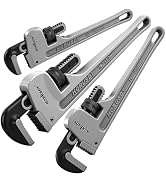 HORUSDY 3 - Piece Aluminum Pipe Wrench Set 10", 14", 18" | Ultra-Light Durable Adjustable Pipe Wr...