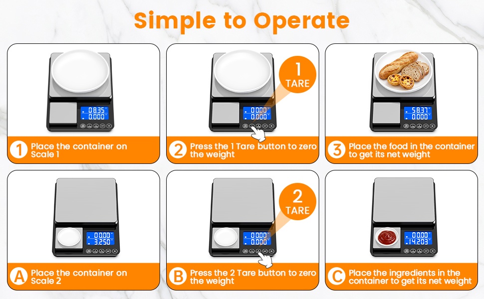 Easy to operate food scale
