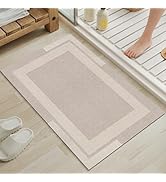 YDKGL Non Slip Bath Mat, Rubber Backing Ultra Thin Bathroom Rugs Fit Under Door Quick Dry Super A...