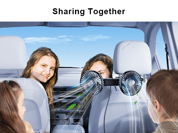 DICMKY Dual Head Car Cooling Fan for Back Seat
