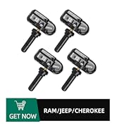 TPMS Sensor, 434MHz Tire Pressure Monitor System for 4-Pack 2014-2021 Dodge RAM/Jeep Cherokee Rep...