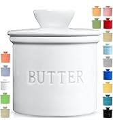 PriorityChef French Butter Crock with Lid, Get on Demand Spreadable Butter, Ceramic Butter Keeper...