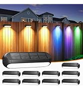 AHAORIGIN Outdoor Solar Lights for Outside, 10 Pack Bright Solar Fence Lights with Multi-Color Ch...