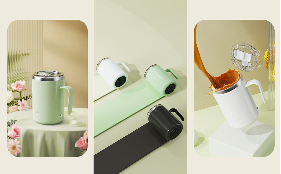 Rechargeable Self Stirring Mug - Magnetic Adsorption Charging IPX7 Auto Mixing Stainless Steel Cup
