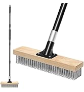 TidyBliss Stainless Steel Wire Scrub Brush with Long Handle, Heavy Duty Stiff Metal Broom Scrubbe...
