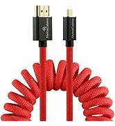 Alvin's Cables 8K 2.1 Micro-HDMI to Full HDMI Braided Coiled-Cable 48Gbps 8K@60Hz 4K@120Hz 240Hz ...