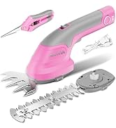 EZUVITA 8V Cordless Hedge Trimmer &amp; Grass Shear, 2-in-1 Handheld Shrub Trimmer with 2000mAh Remov...