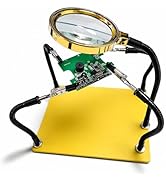 Magnetic Helping Hands with Magnifier Soldering Station PCB Holder with Flexible Arms and Alligat...