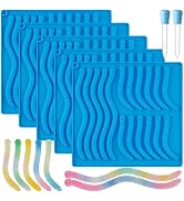 Sidosir 7Pcs Silicone Gummy Worm Chocolate Molds, Non-Stick Worm Chocolate Mold for Parties, Gumm...
