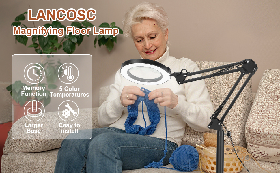 magnifying glass with light and stand