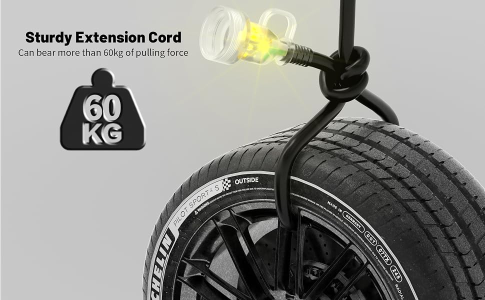 flexible extension cord black