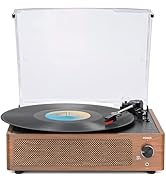WOCKODER Vintage Record Players for Vinyl with Speakers Belt-Driven Retro Turntable for Vinyl Rec...