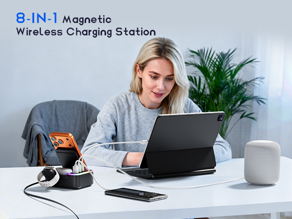 charging station 8 in 1 wireless charger multi device charger Apple