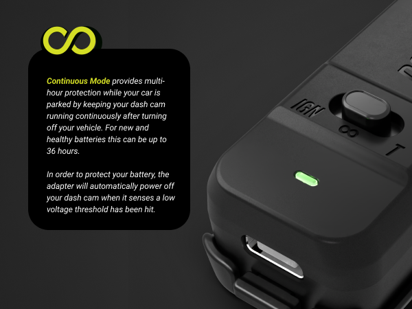 Dongar PRO Parking Mode Dash Cam Power Adapter