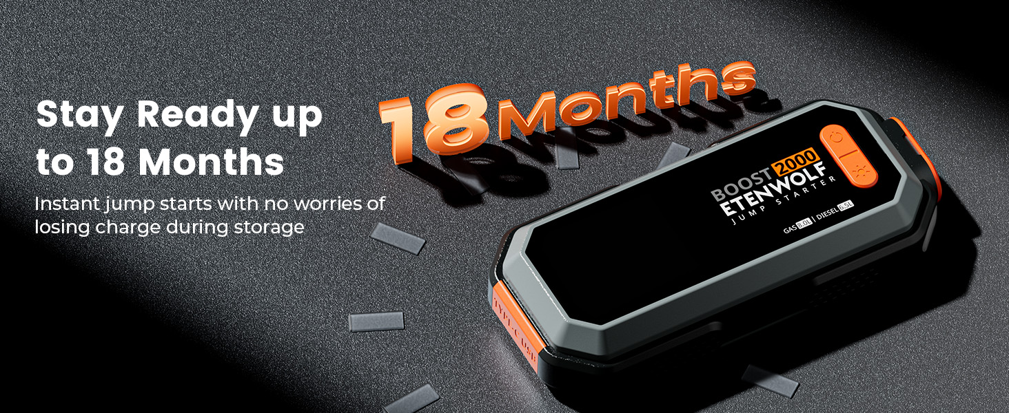 Battery Jumper Starter -Stay Ready upto 18 Months