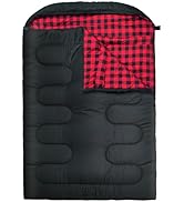 WKFAMOUT 0 Degree Double Sleeping Bag for Adults Queen Size 2 Person Sleeping Bag for Cold Weathe...
