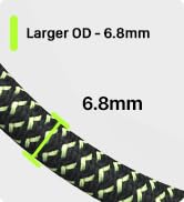 Larger OD: 6.8mm