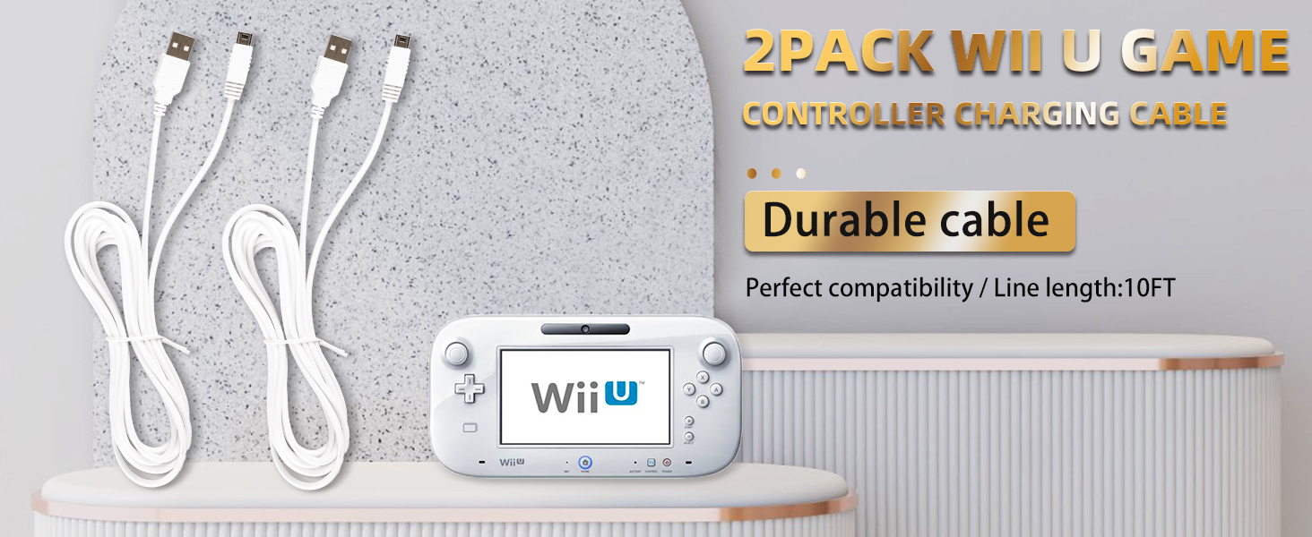 2Pack Wii U Game Controller Charging Cable