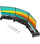 EAXBUX Monitor Stand with Wireless Charging and 4 USB Ports, Steel Monitor Stands for 3 Monitors,...