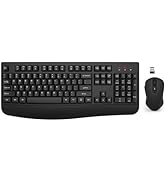 Wireless Keyboard and Mouse Combo, EDJO 2.4G Full-Sized Ergonomic Computer Keyboard with Wrist Re...
