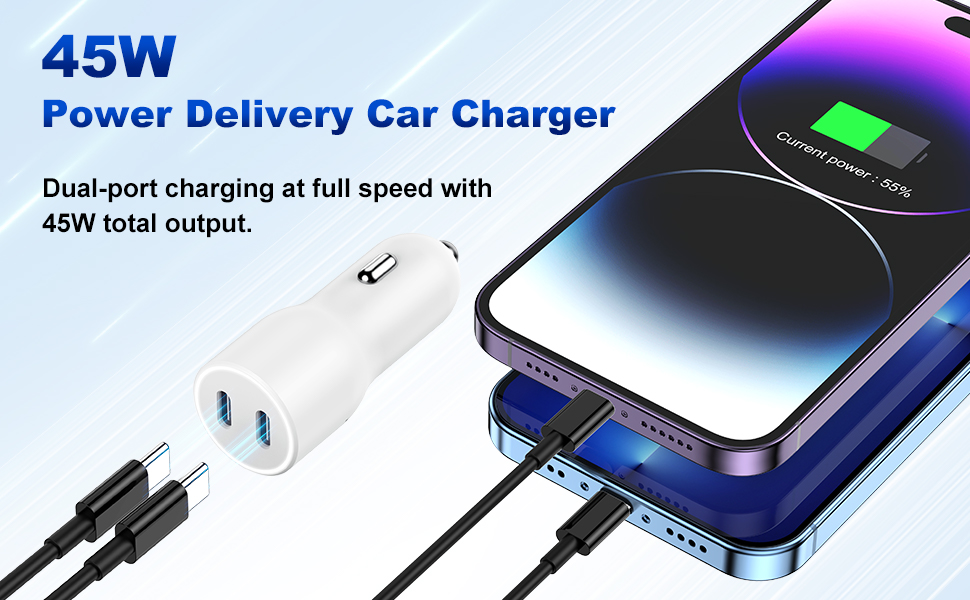 45W Power Delivery Car charger