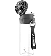 HandFan Transparent Tumbler with Smart Fan - 20 oz Insulated Coffee Tumbler with 2000mAH recharge...