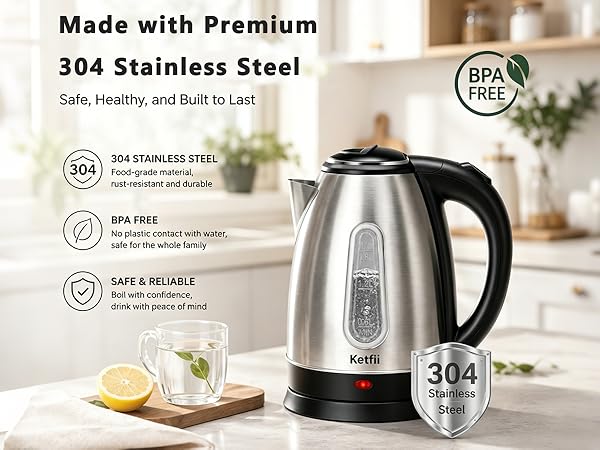 Auto Shut Off, Boil-Dry Protection with LED Ligh