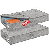 boailydi 5-In Low Profile Under Bed Storage, Rigid Structure, 2 Pack, Gray | 5" Tall Design, Rigi...