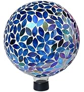 Lily's Home 10" Mosaic Gazing Ball for The Garden, Patio, and Courtyard. Indoor/Outdoor Glass Gaz...