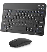 Nsyee Wireless Keyboard and Mouse Combo, Rechargeable Bluetooth Keyboard &amp; Mouse with 2.4 GHz Wir...