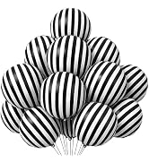 Striped Balloons 12PCS 18in Black White Foil Balloons Party Decor | Black White Striped Balloons ...