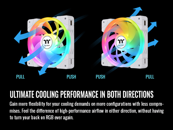 Thermaltake SWAFAN EX12 ARGB PC Cooling Fan - White - Cooling performance in both directions