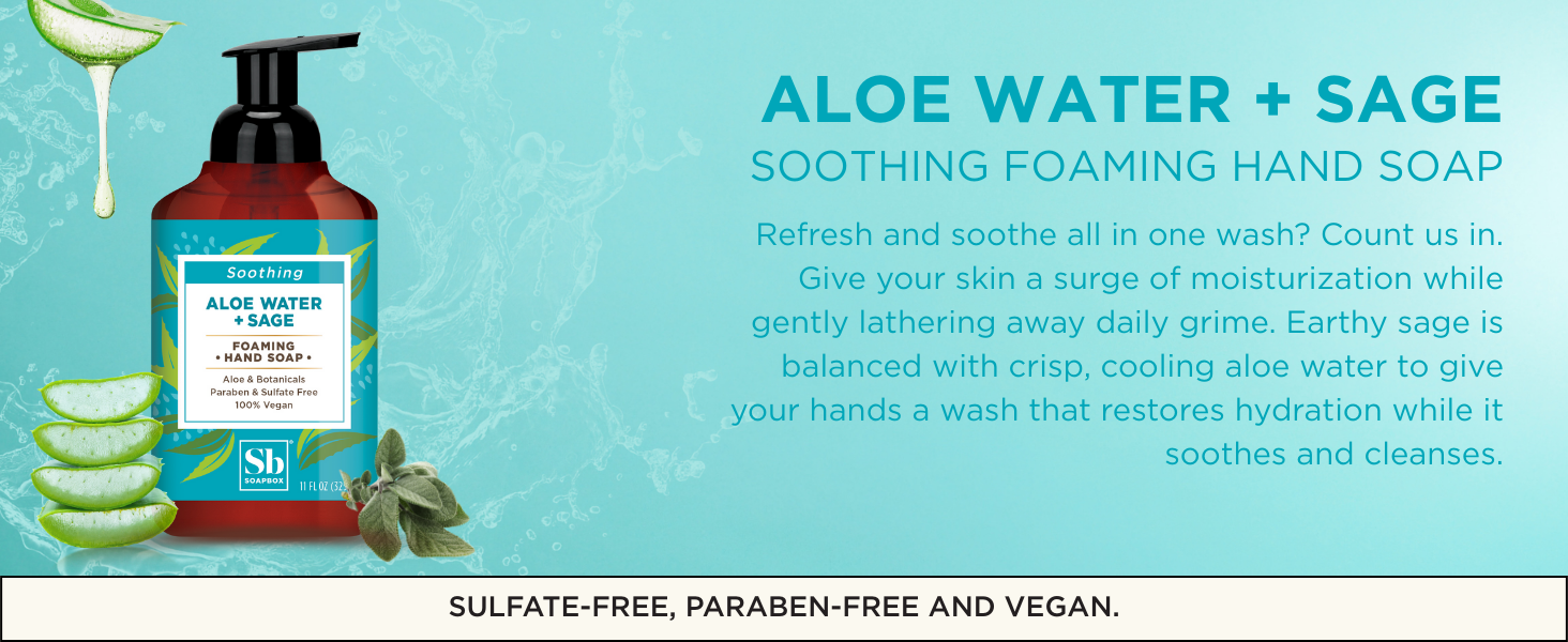 aloe vera water sage soothing hydrating organic hand soap natural hand soap hand soap pump