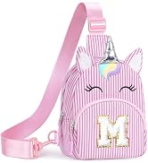 YOOLIFE Birthday Gifts for 2 3 4 5 6 7 8 Year Old Girl, Small Sling Bag Initial Fanny Pack for Li...