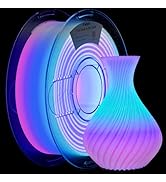 AMOLEN Rainbow PLA 3D Printer Filament, Glow in The Dark Multicolor, Blue/Green/Purple Rainbow, 1...