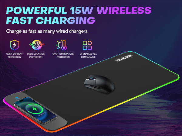 wireless charging mouse pad
