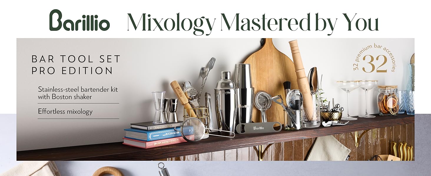 Barillio - Mixology Mastered by You - Bar Tool Set Pro Edition