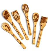 Wooden Spoons for Cooking - 6-Piece Wooden Utensil Set with Spatulas &amp; Spoons, Heat-Resistant, Ec...