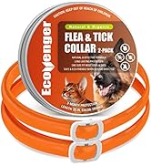 EcoVenger Dog &amp; Cat Collar Repellent 2-Pack Orange, Built-in Pant-Based Formula Strong Repellency...