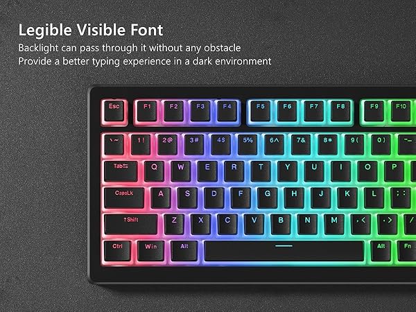 Womier Pudding Keycaps,PBT Keycaps 100 percent keyboard 130 Keys,Shine Through Keycaps