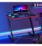 Pazidom Gaming Desk 39 Inch Z-Shaped Gaming Computer Desk Modern Ergonomic PC Computer Table Home...