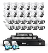 ZOSI 32CH 4K PoE Security Camera System, 24pcs 8MP Outdoor Indoor IP Cameras, Face Person Vehicle...