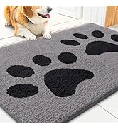 Smiry Dog Door Mat for Muddy Paws 30x20, Dirt Trapper Non Slip Washable Indoor Doormats, Absorben...