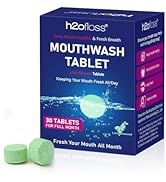 Natural Fresh Breath Mouthwash Tablets- H2ofloss Fluoride/Alcohol Free Travel Mouthwash Tabs for ...