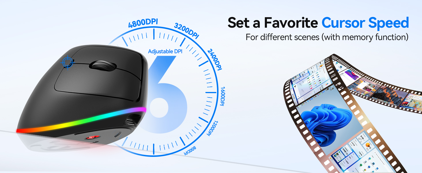 ergonomic mouse adjustable DPI