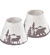 Small Animal Lamp Shades Set of 2 Bell-5"Top× 9" Bottom× 6.4" High (Clip-on/Spider Adapter) Bear ...