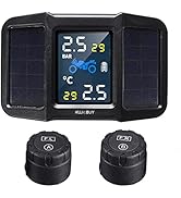 Kujo Universal Tire Pressure Monitor System Solar Power USB TPMS Waterproof LCD Display Motorcycl...