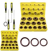 XBVV 386 PCS Metric Viton O-Ring and 382 PCS SAE FKM Viton O-Ring Kit for Various Chemicals, Cyli...