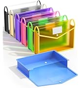 Plastic Expanding File Folder, Transparent envelopes with Snap Closure,No Dividers,Large Capacity...